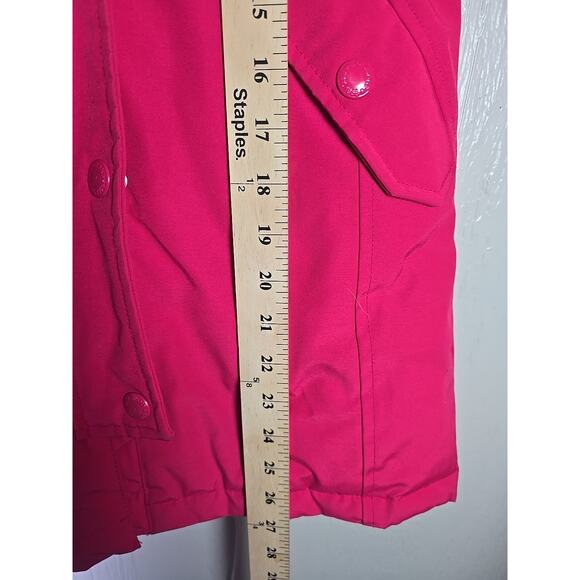 GAP Kids Warmest Pink Parka Jacket Coat Faux Fur Hoodie Size Medium Ski Winter - Picture 4 of 9